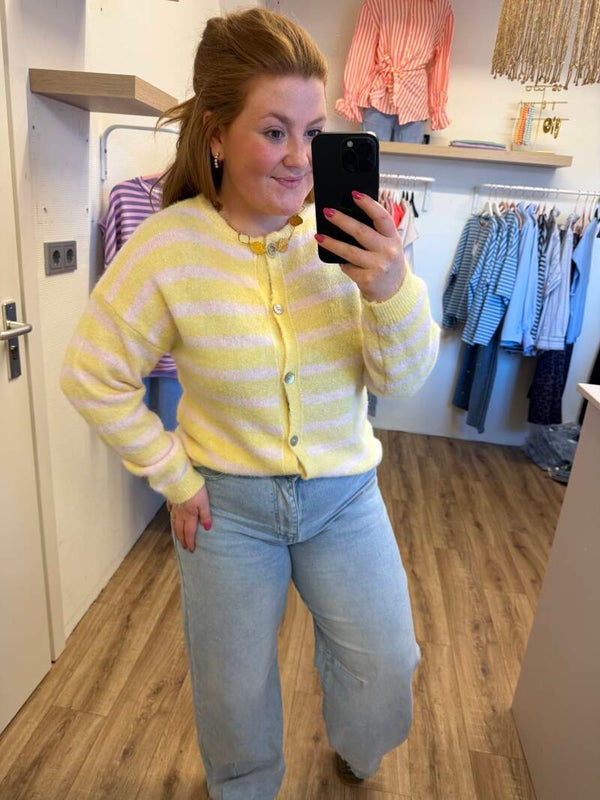 Vest Striped - Geel