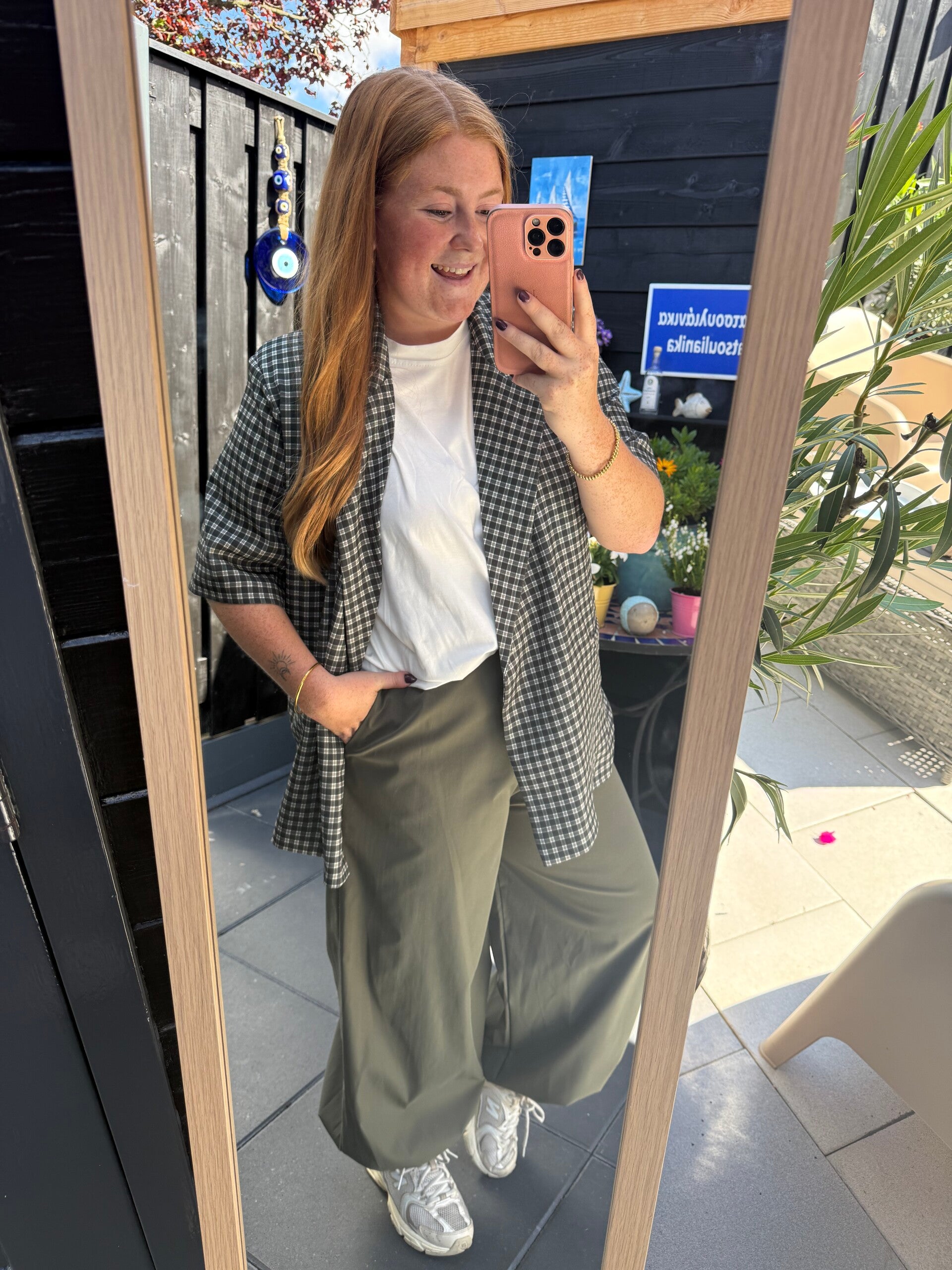 checkered blazer - Groen