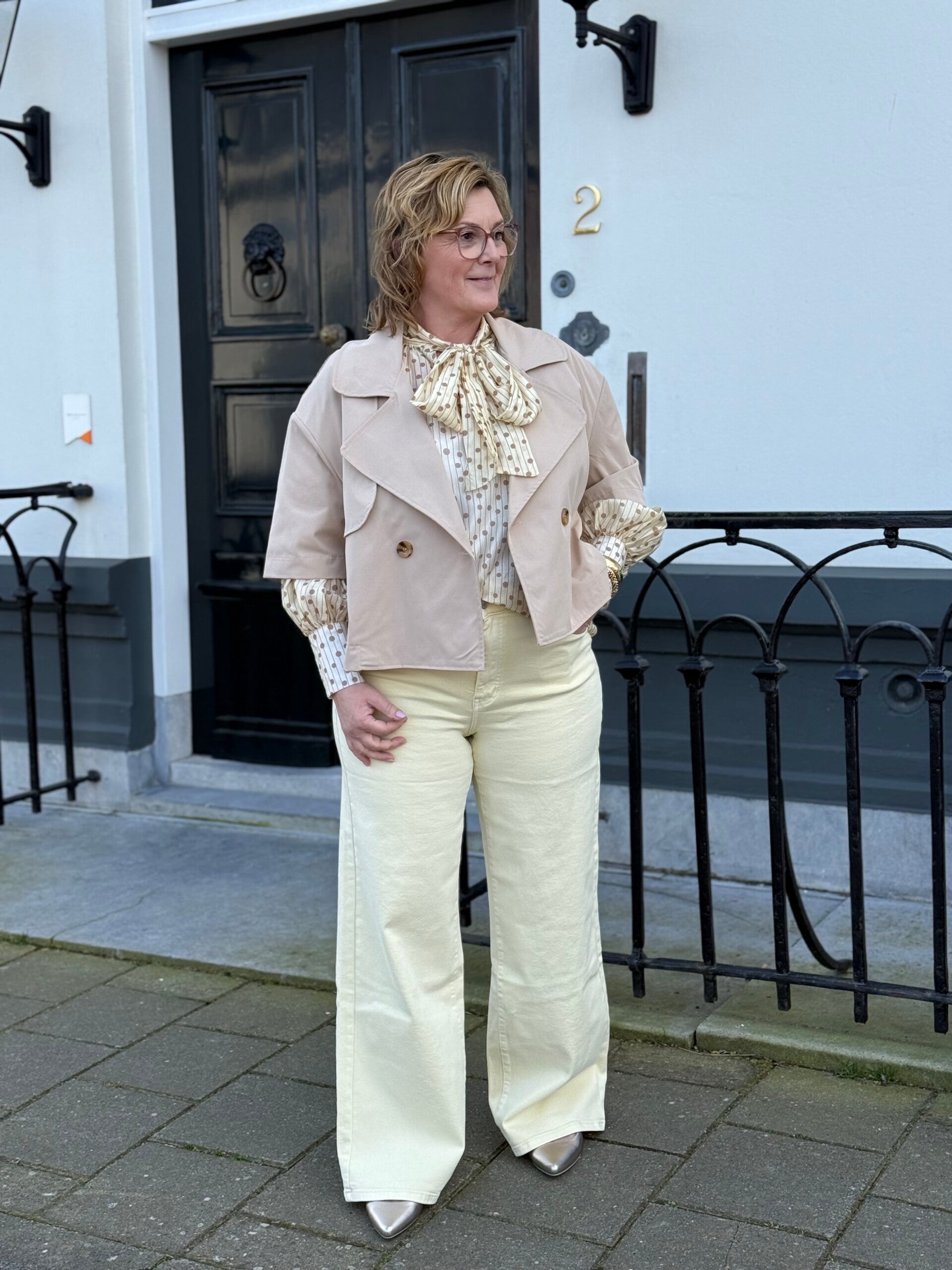 trenchcoat kort - Licht beige