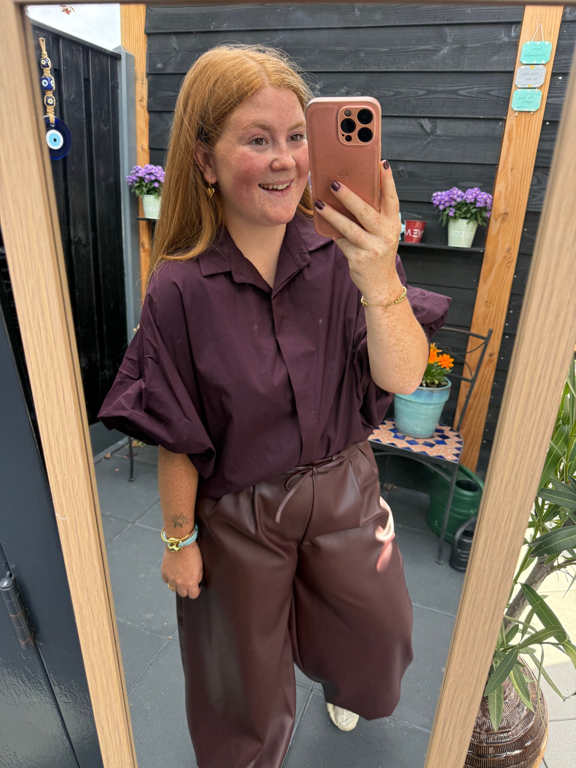 Amaya blouse Basic - Bordeaux