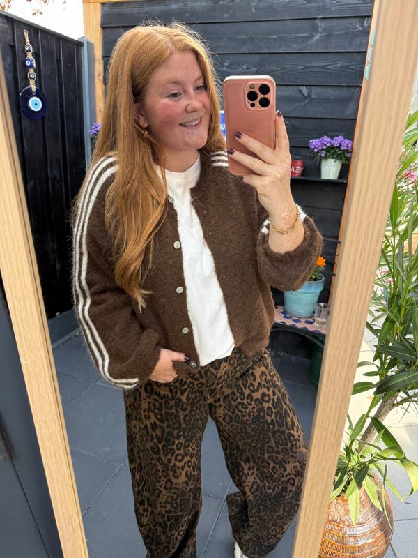 Striped cardigan - brown