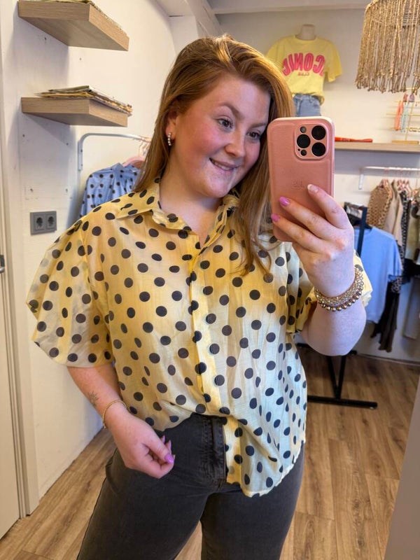 Polka dot blouse - Geel
