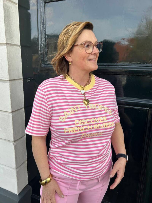 Saint tropez t-shirt - Roze / Geel