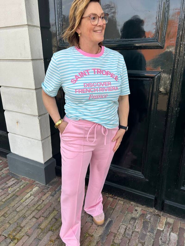 Saint tropez t-shirt - Blauw / Roze
