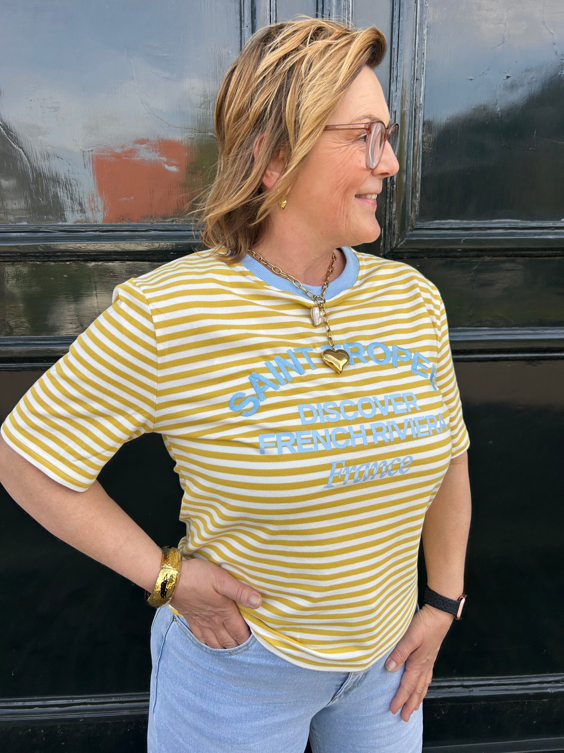 Saint tropez t-shirt - Blauw / Geel