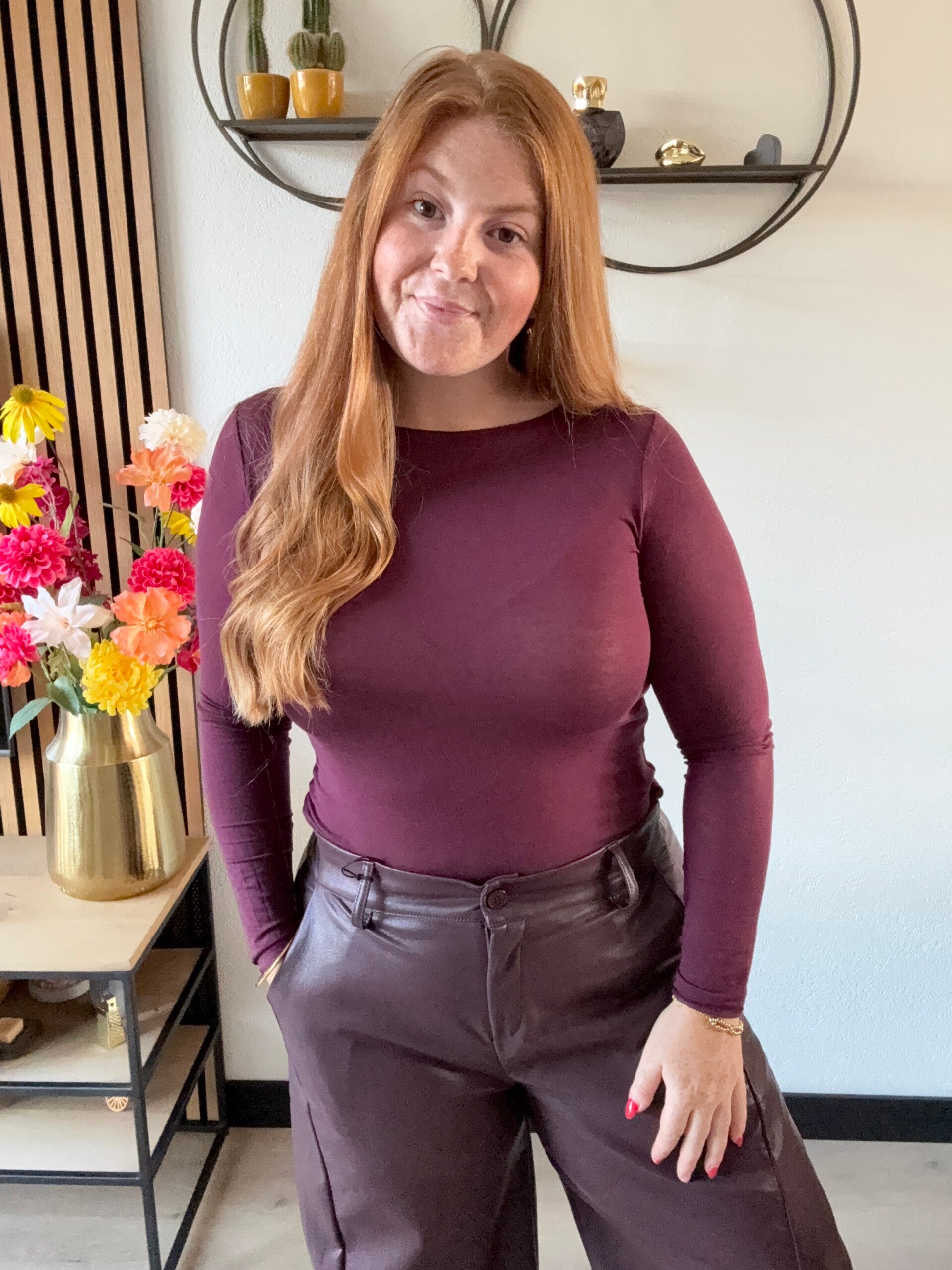 Cashmere top - Bordeaux