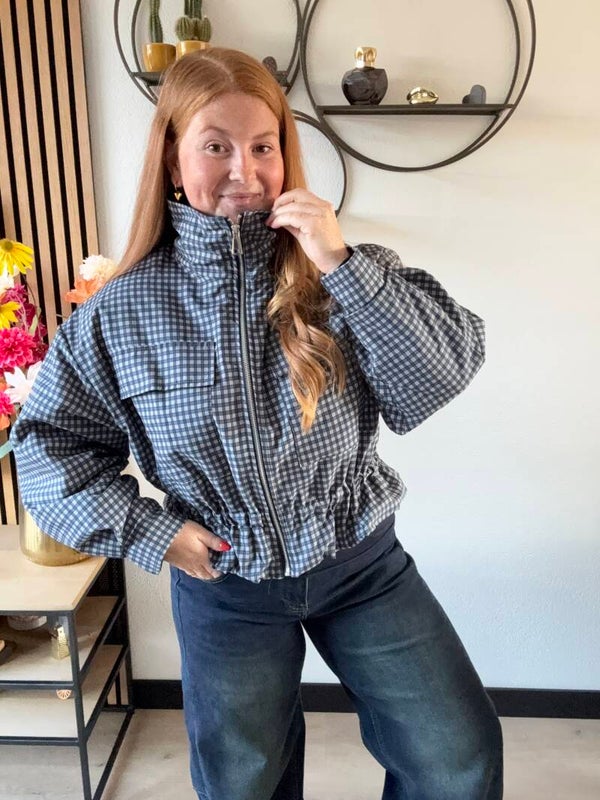 Gewatteerd jasje met taille - Navy