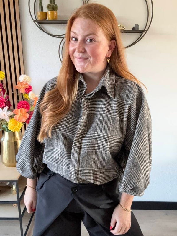 Amaya blouse - Grijs Zwart