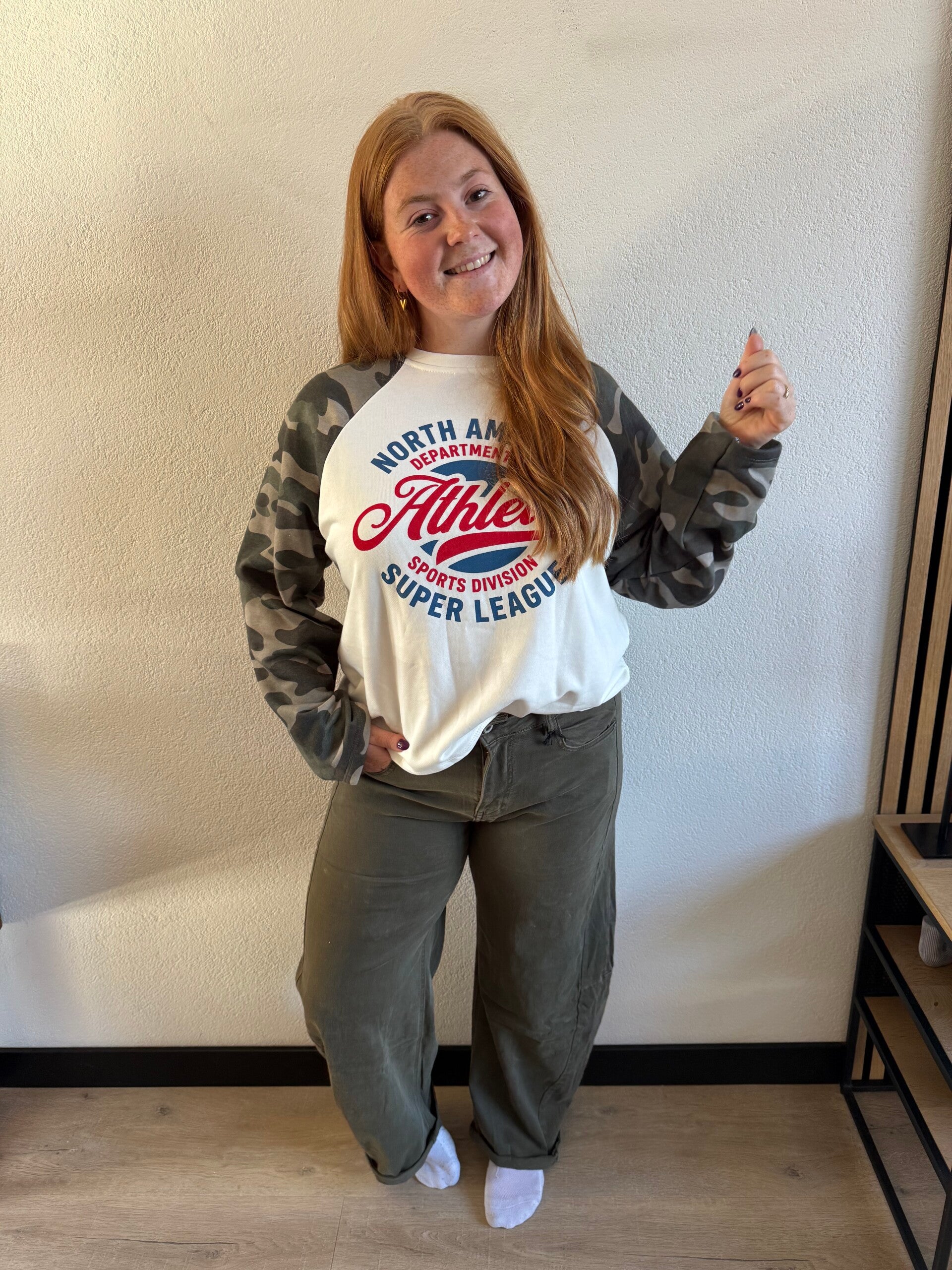 Camo longsleeve - Blauw Rood