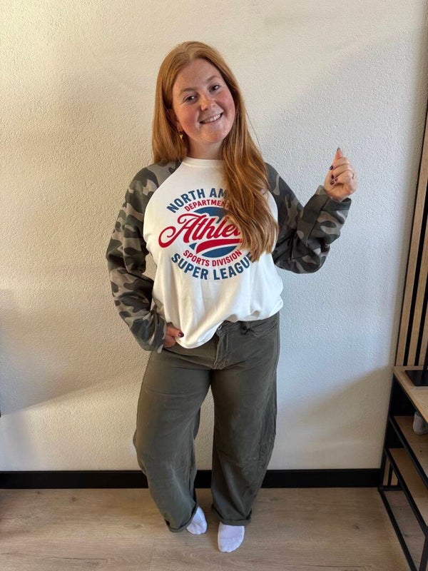 Camo longsleeve - Blauw Rood