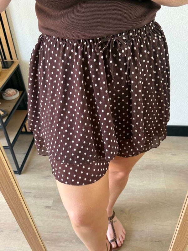 Skort polka dots - Bruin