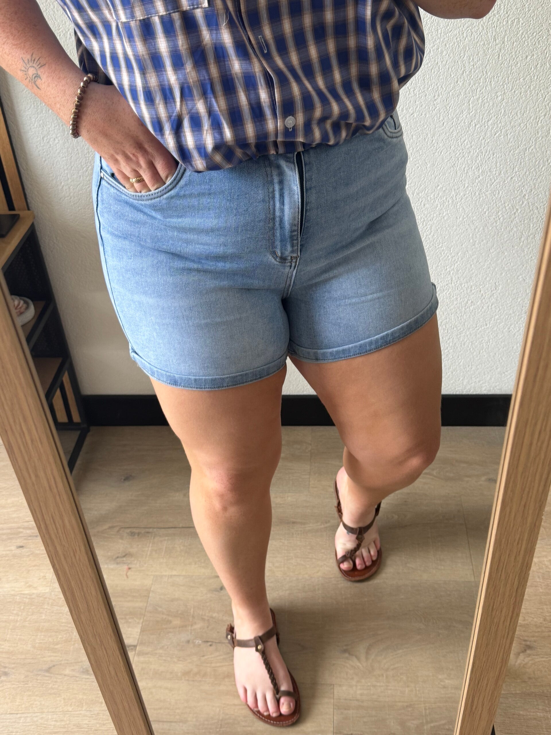 Goodies korte jeans Lichtblauw -  t/m maat 44