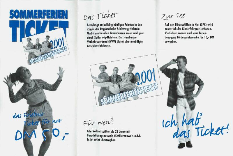 Flyer Sommerferien Ticket 2001