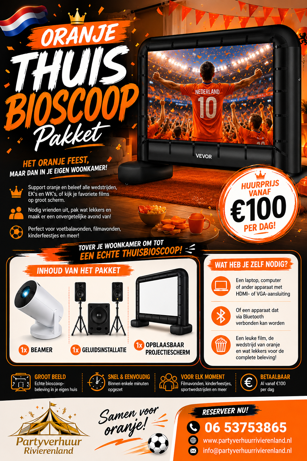Oranje thuisbioscooppakket