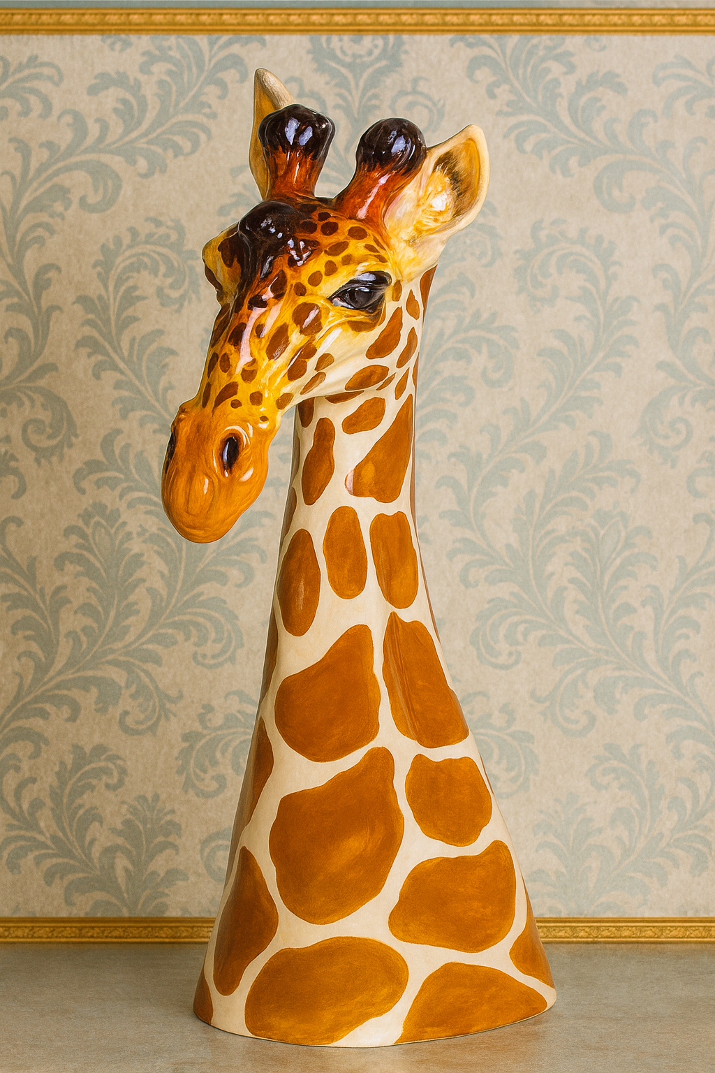 Ceramic Giraffe Head Vase | Whimsical Animal Planter | Safari Home Decor | Decorative Vase for Dried Flowers | Unique Gift