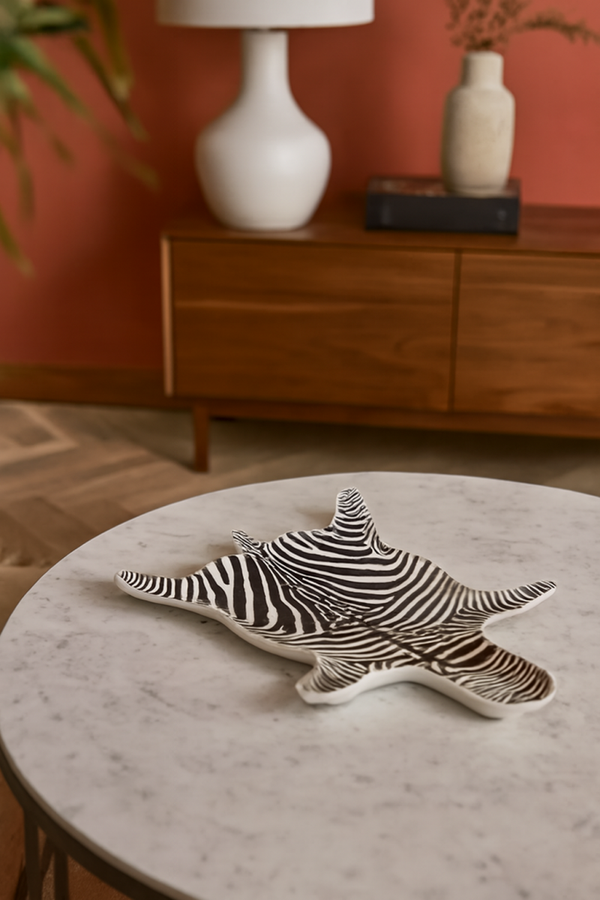Ceramic Zebra Trinket Dish – Monochrome Jewellery Holder & Home Décor Gift