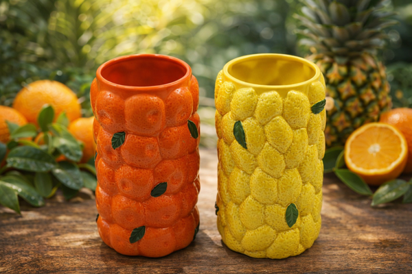 Citrus Vase, Lemon or Orange Ceramic 18cm