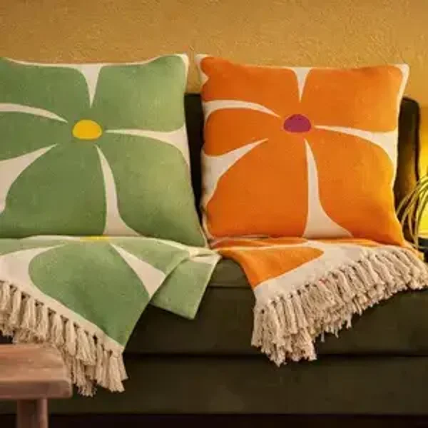Bold Flower Cushion Cover, Eco-Friendly Recycled Cotton, 45 x 45cm