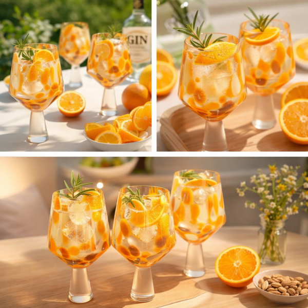 Large Citrus Orange Gin Glass – Colourful Summer Cocktail Glassware