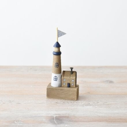 Wooden Light House & House Ornament