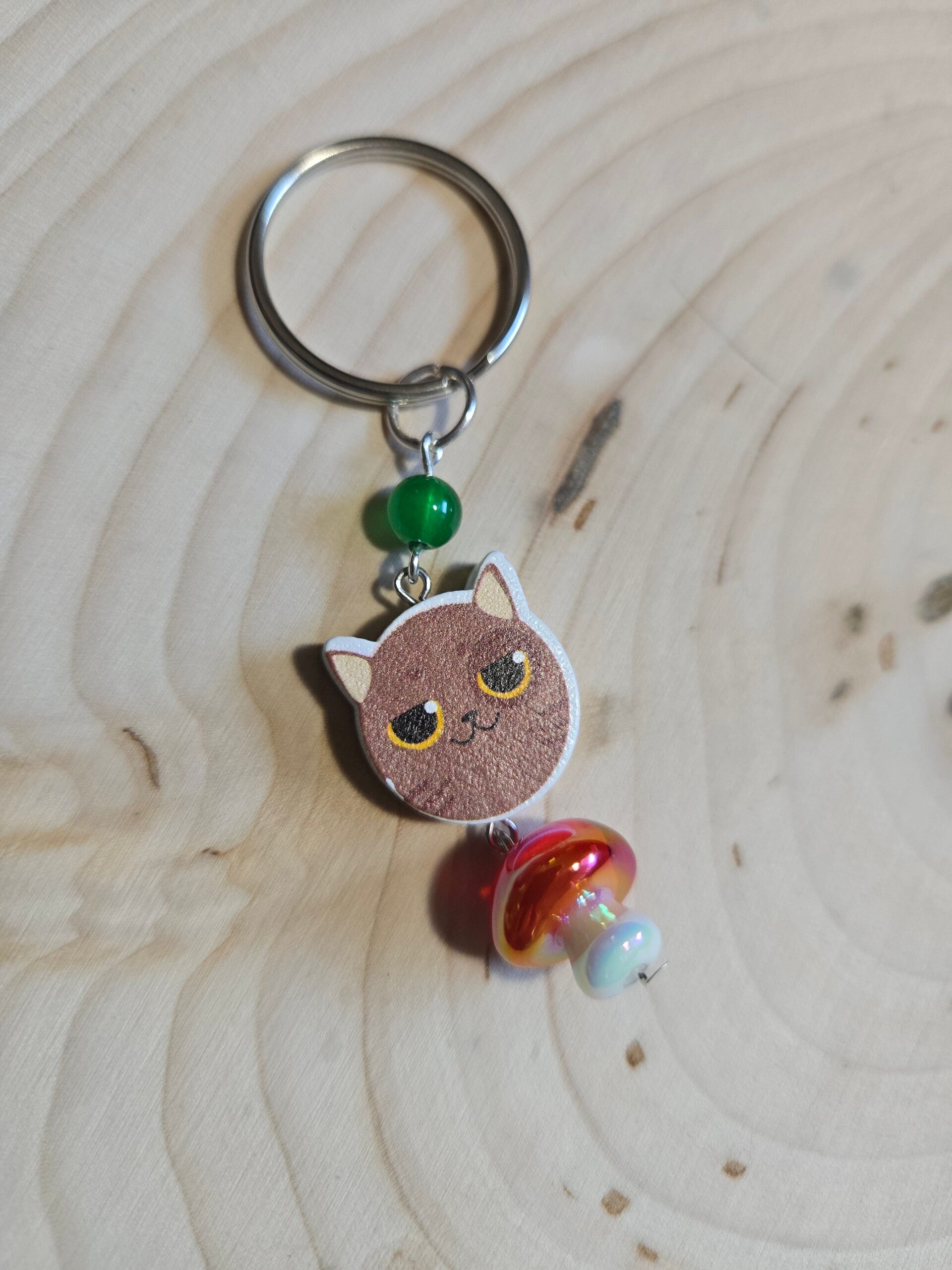 Mushroom Kitty Keychain