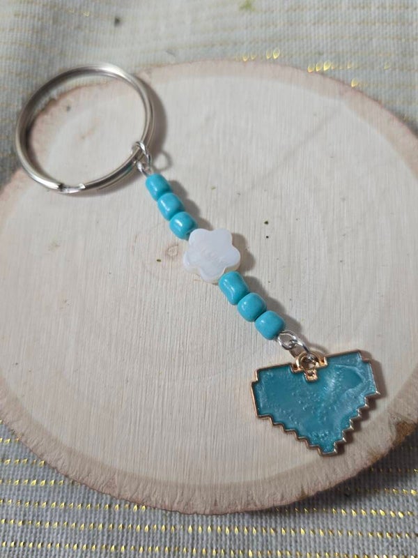 Pixel Heart Keychain