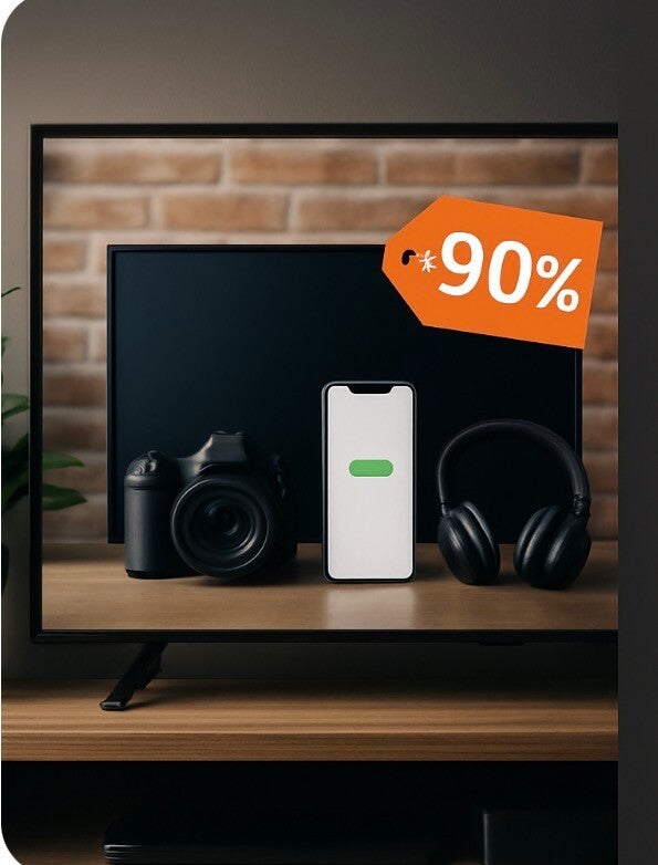 Symbolbild Preisfehler – Smartphone mit Rabattkennzeichnung