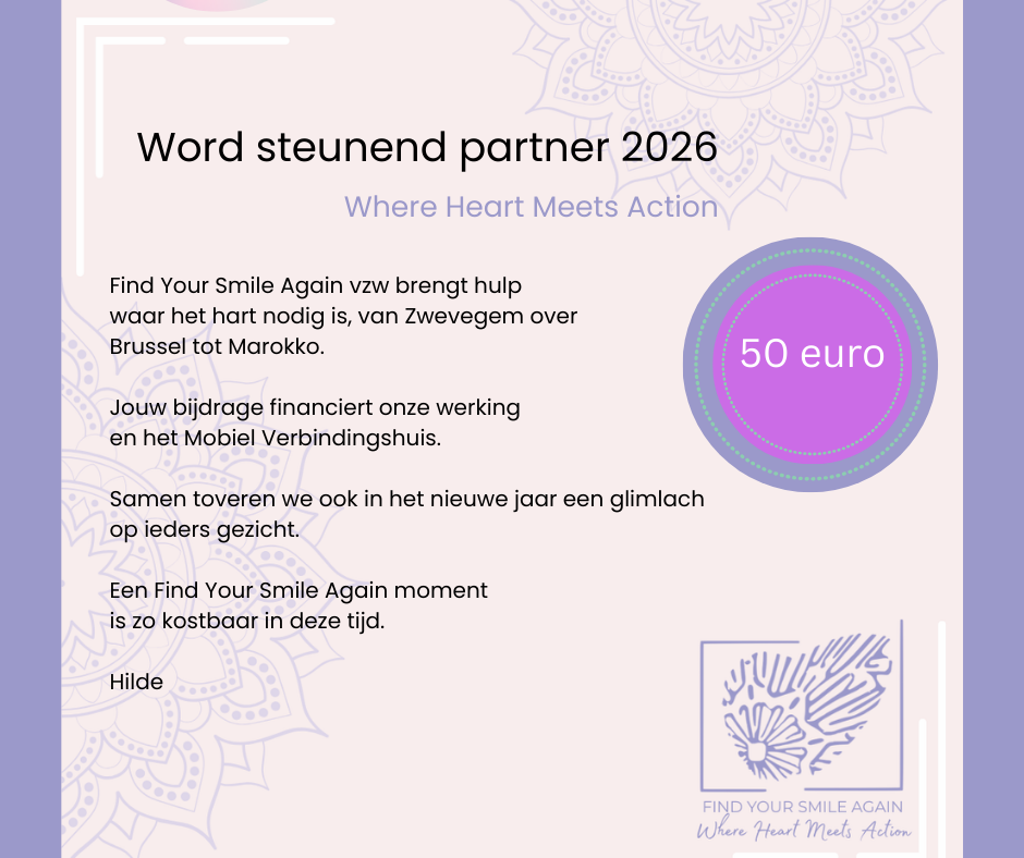 Word steunend partner 2026 met een gift van 50 euro-Jouw bijdrage, een glimlach op maat