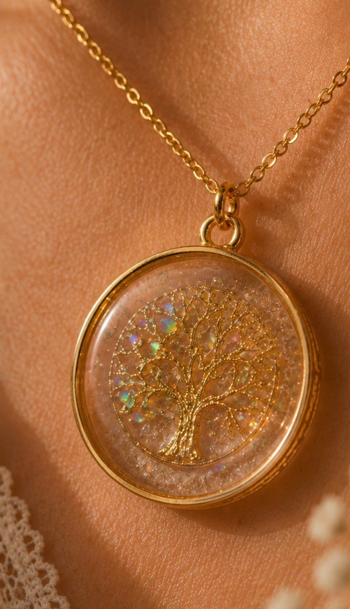 Collier arbre de vie  pailleté