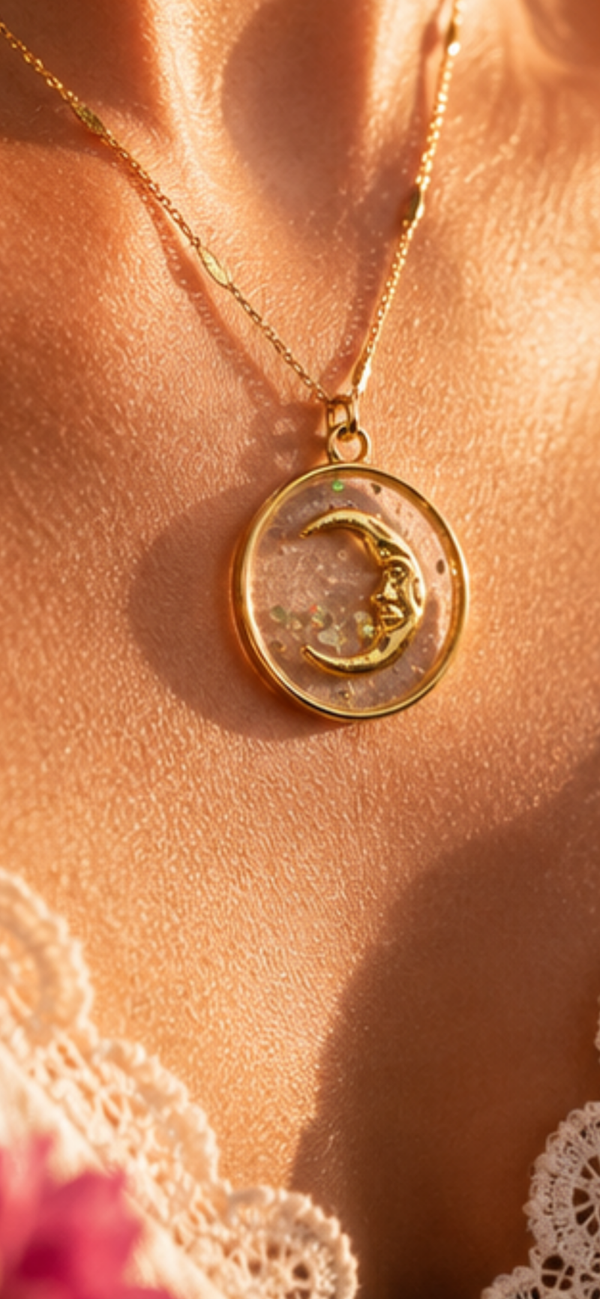 Collier lune doré