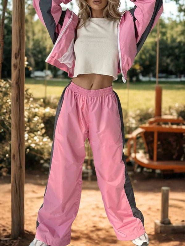 Zip Up Long Sleeve Top and Pants Set Muzzi