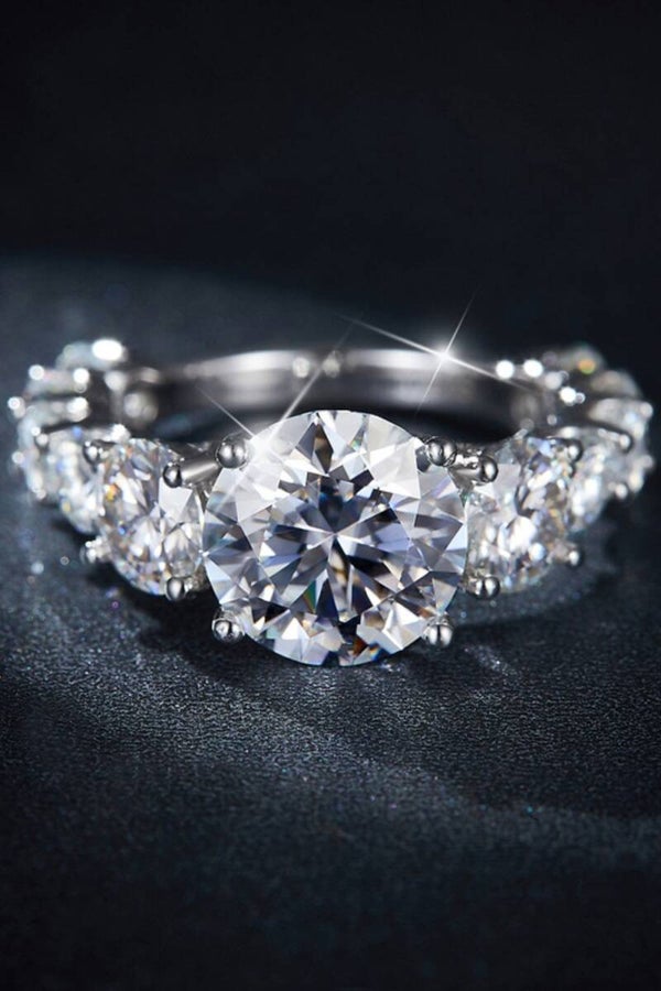 Elegant 8 Carat Moissanite Sterling Silver Ring