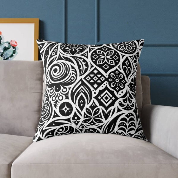 Boho Chic Square Poly Canvas Pillow