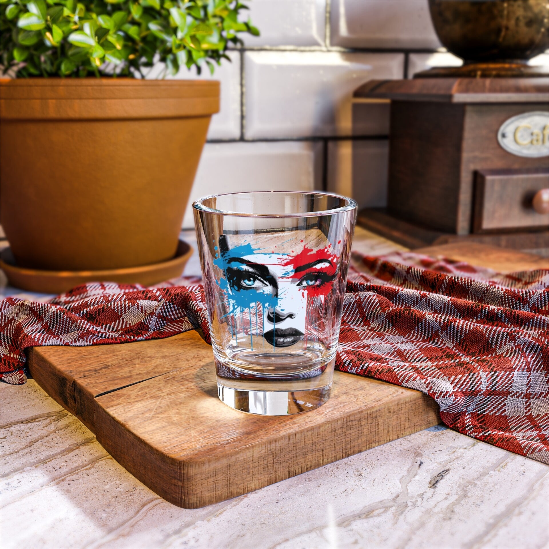 Artistic Shot Glass Set, Unique Decor