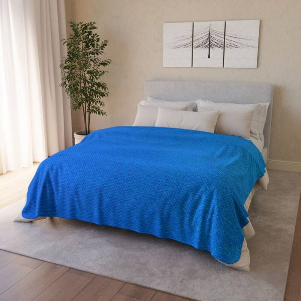 Cozy Blue Fleece Sherpa Blanket