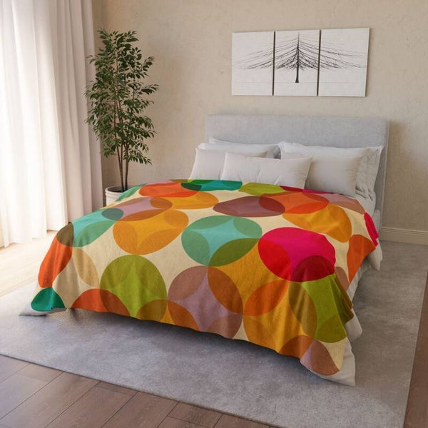 Sherpa Blanket Circle Pattern Fleece