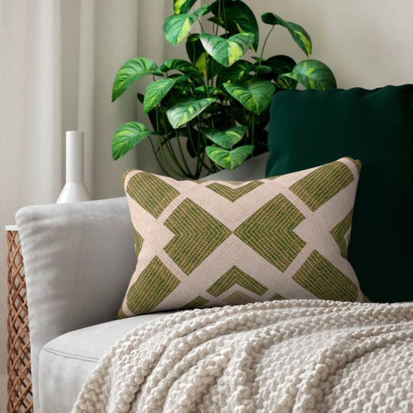 Elegant Spun-Polyester Lumbar Pillow – Double-Sided Design