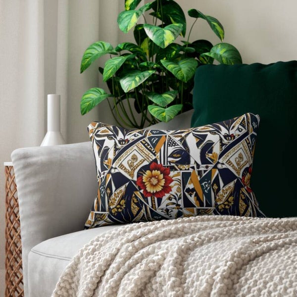 Whimsical Eyes Peeking Spun-Polyester Lumbar