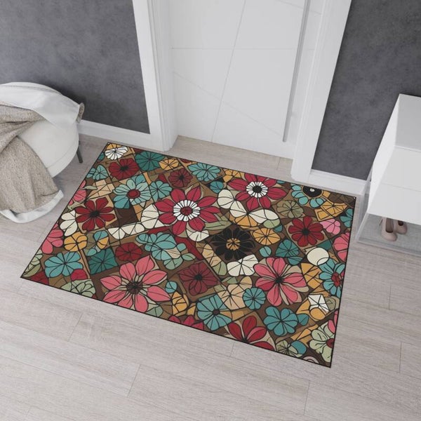 Floral Heavy Duty Floor Mat - Stylish