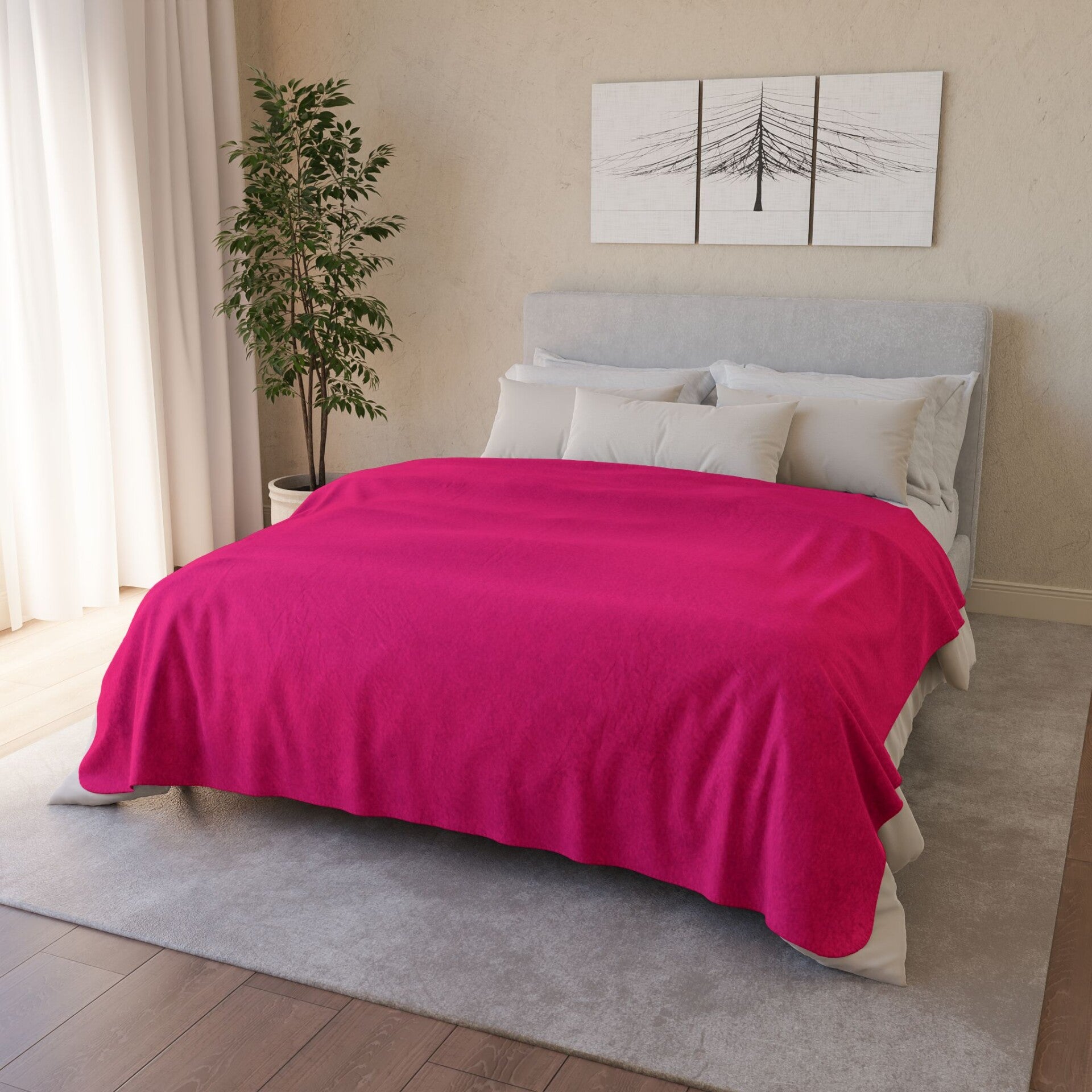 Cozy Pink Fleece Sherpa Blanket