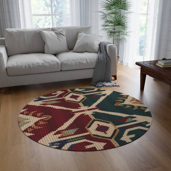 Bohemian Round Rug, Cozy Home