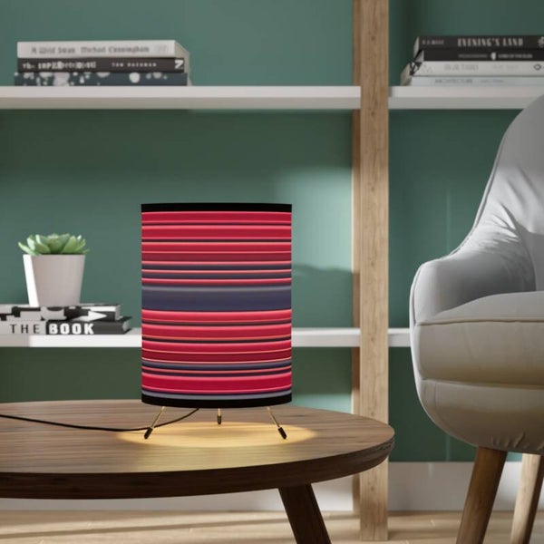 Tripod Lamp with Striped Shade Modern Home