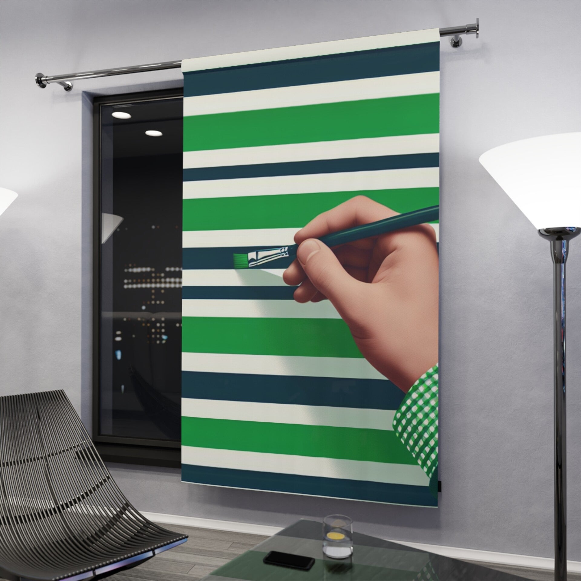 Stylish Striped Window Curtain, Modern Home Decor