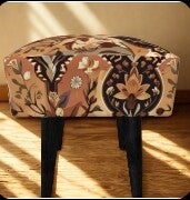 Boho Bloom Tapestry Footstool