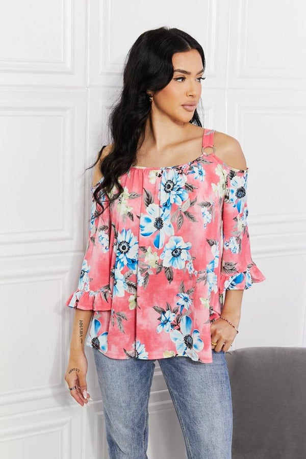 Sew In Love Floral Cold-Shoulder Top