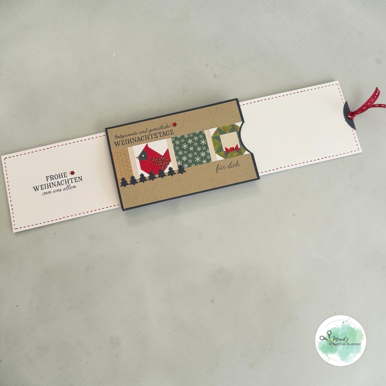 Double Slider Card zu Weihnachten mit Stampin`Up! gestickte Weihnachtsstrümpfe