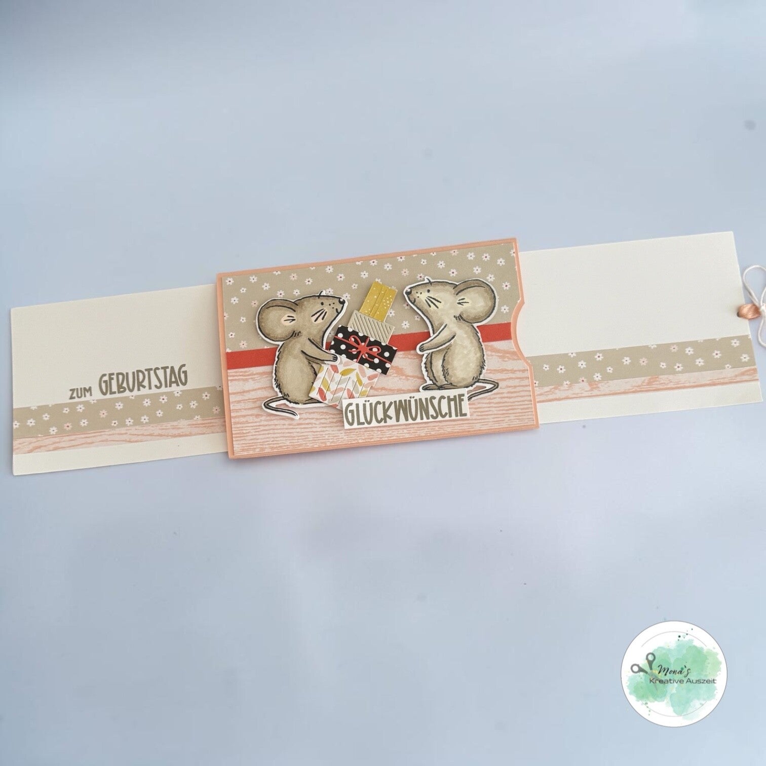 Double Slider Card zum Geburtstag mit Stampin`Up! Mäusen und Spiegeltechnik - Anleitung