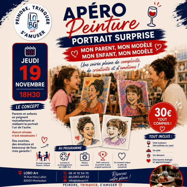 🎨❤️ APÉRO PEINTURE – PORTRAIT SURPRISE ❤️🎨
