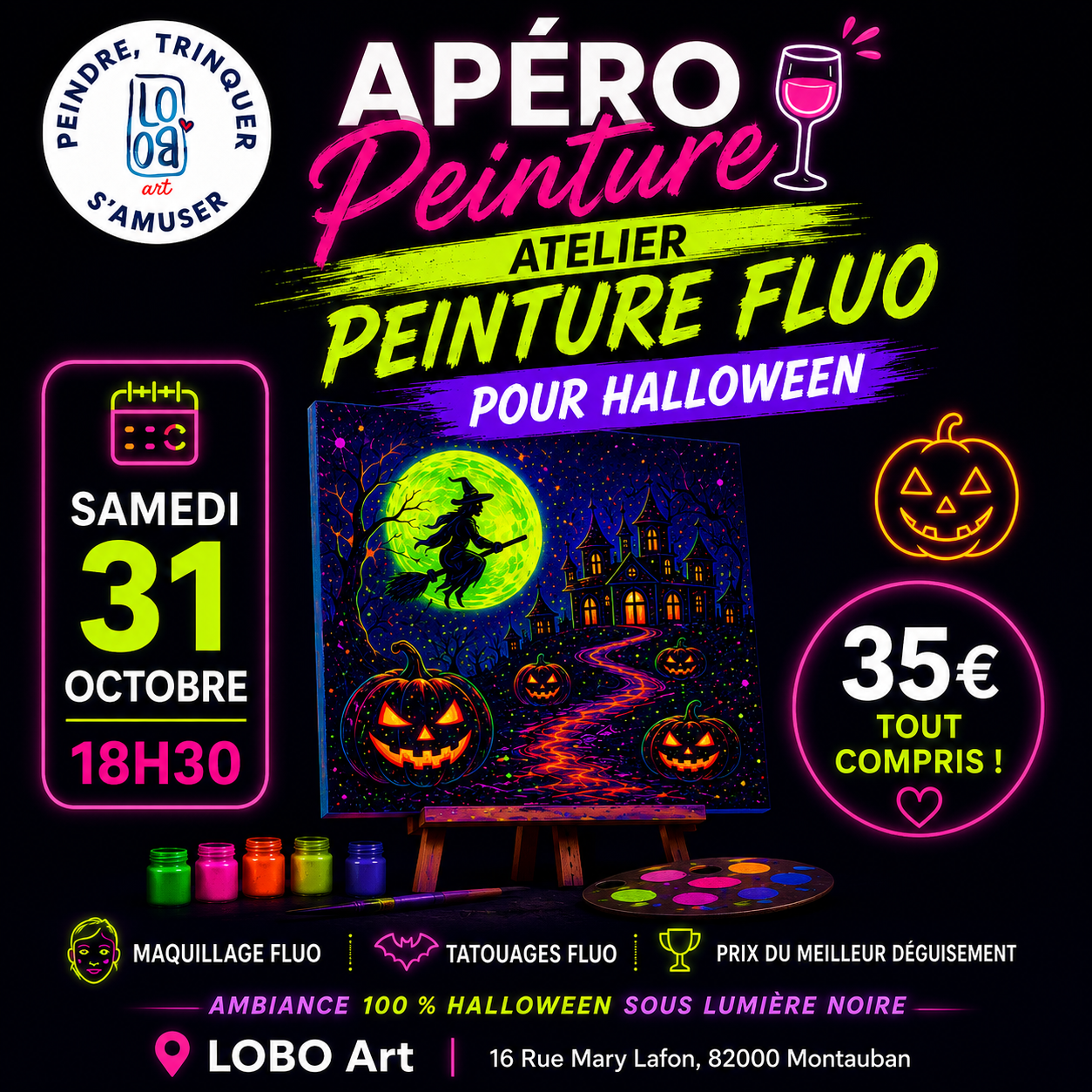 🎃👻✨ APÉRO PEINTURE FLUO – HALLOWEEN ✨🎃