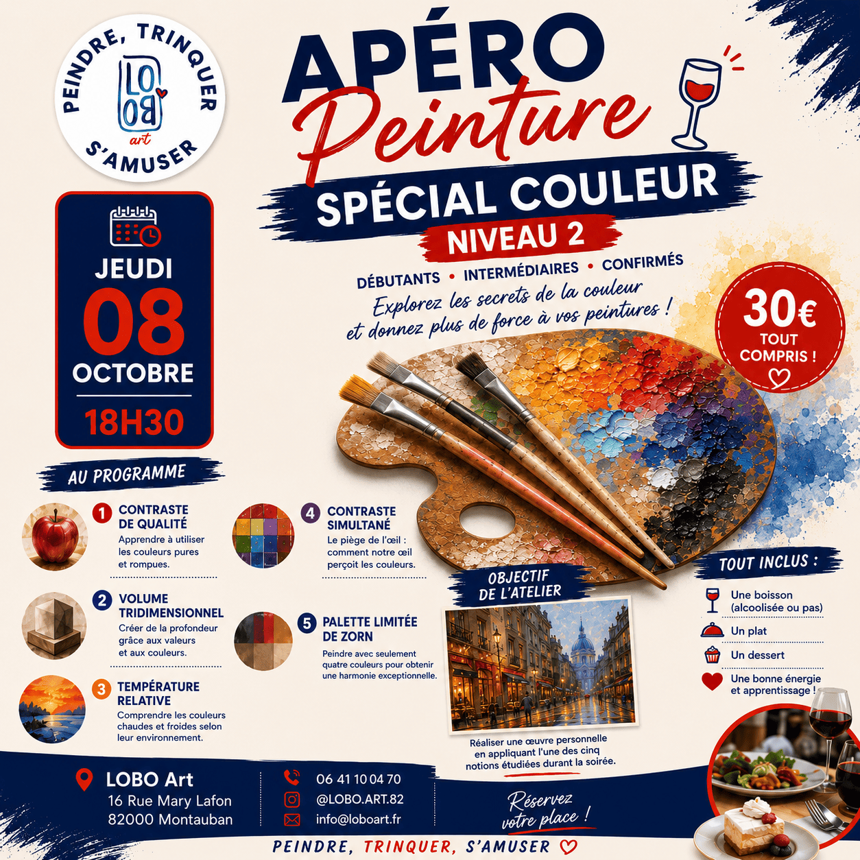 🎨✨ APÉRO PEINTURE – SPÉCIAL COULEUR  ✨🎨
